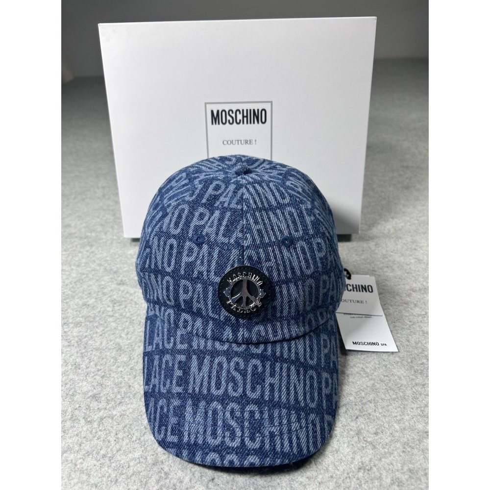 Palace x Moschino Couture Authentic Rare 2022 Blue 6 Panel Cap In Box NWT